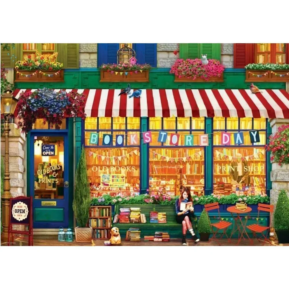 Eurographics The Old Bookstore 1000 pc Jigsaw Puzzle USED